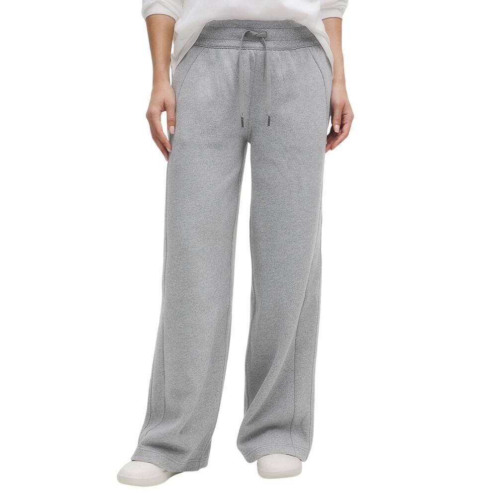 Lululemon Cozy Gray Scuba Mid Rise Wide Leg Pants Size XS